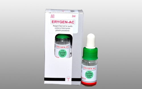 Erygen AC - A panel of 3% reagent red blood cells for quality control of anti-human globulin procedures (Coombs control cells)